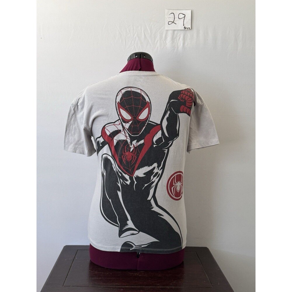 Champion Spider Man Miles Morales Graphic T Shirt Large Marvel White Tee